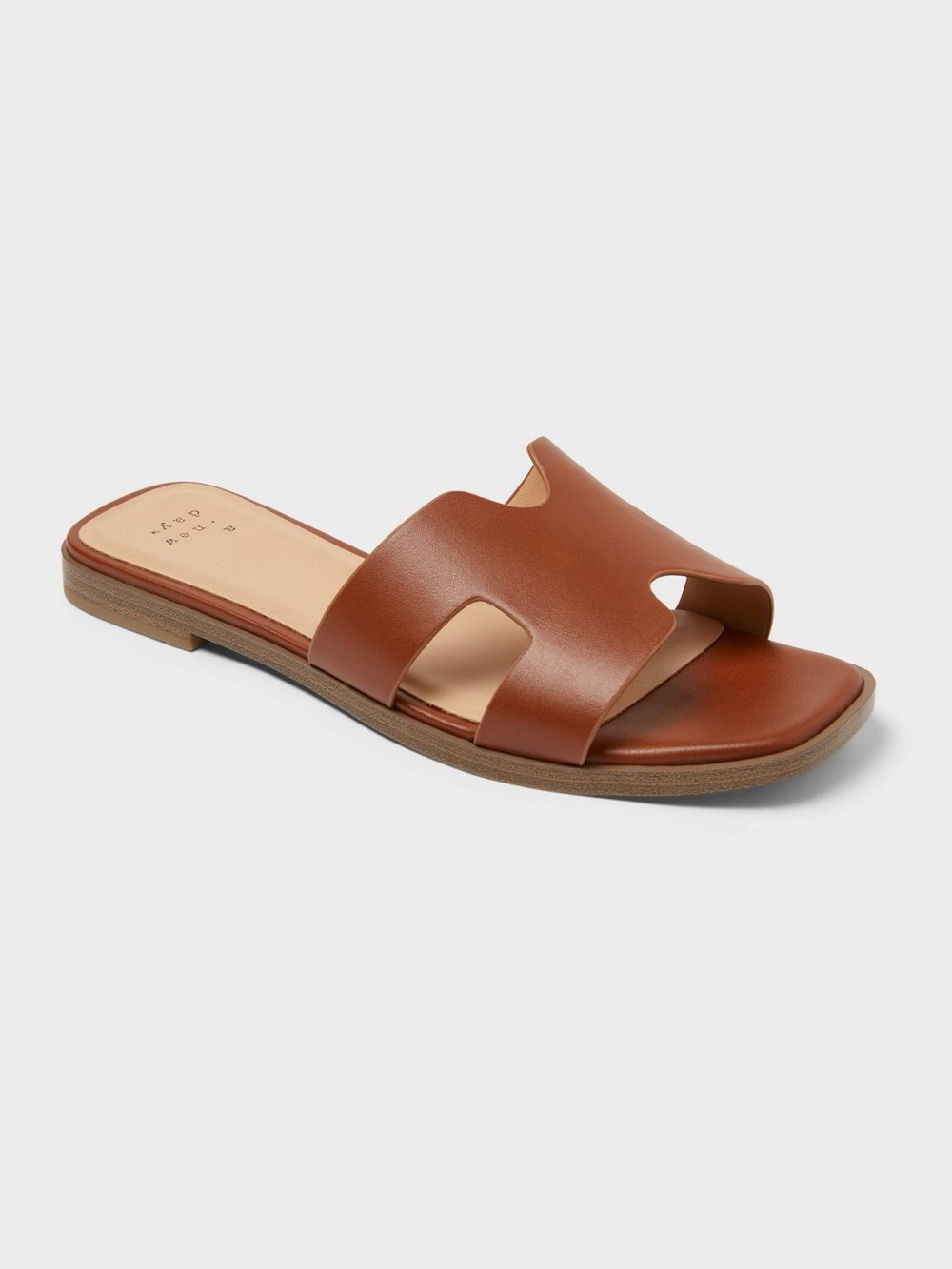 Women’s Nina Slide Sandals - A New Day, Cognac Brown, Sz 8 US, NWT